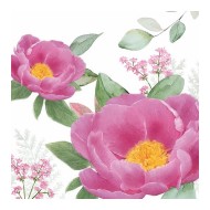 Pacote Com 20 Guardanapos De Papel 33x33cm Rose Fantasy Napkin